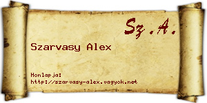 Szarvasy Alex névjegykártya