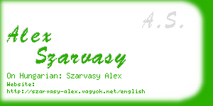 alex szarvasy business card